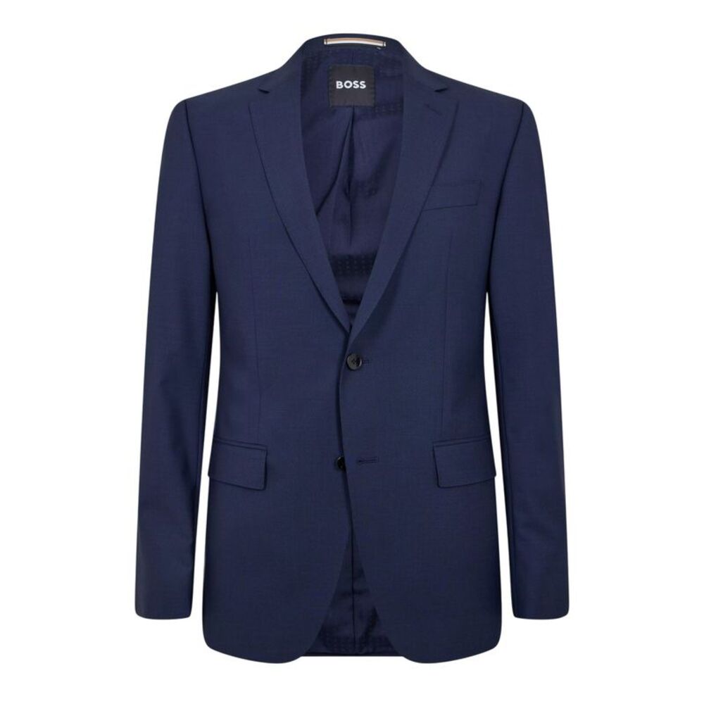 Boss Mens Lapel Single-Breasted Blazer / Blue
